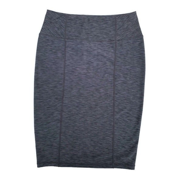 Prana Vertex Charcoal Space Dye Pull On Stretch Pencil Skirt XS - Picture 2 of 6
